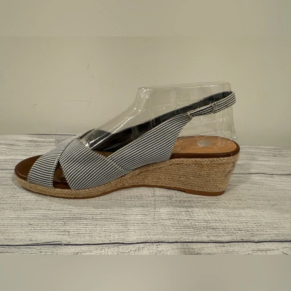 Circus by Sam Edelman Striped Espadrille Wedge Slingback Sandals Size 8.5